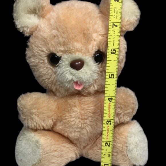 Russ Berrie Teddy Bear Buddy Plush #580 Stuffed Animal Korea Peach Pink RARE 8" - Picture 3 of 9